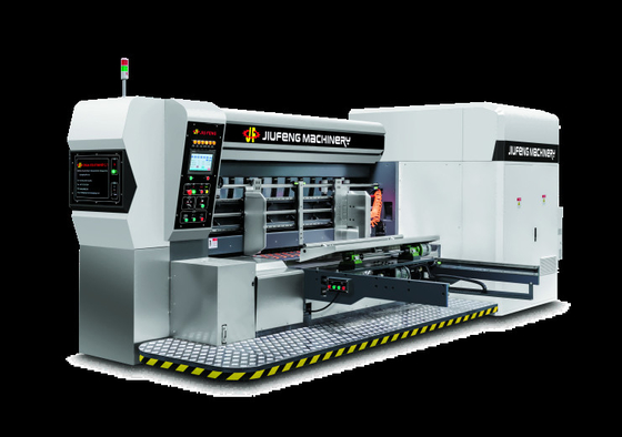 Transfert à vide de l'extrémité du plomb 4 Imprimante couleur Slotter Die Cutter Vibrator Stacker pour carton ondulé